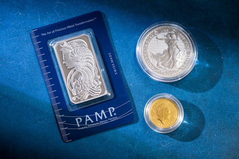Silver bars stacked in a vault, representing record high silver price at ₹1.11 lakh per kg in Indian markets